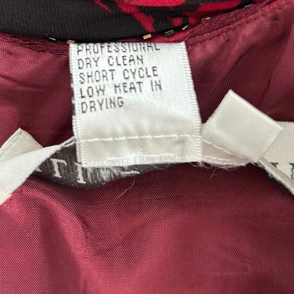 Women Vintage Short Sleeve Top Blouse Formal Cocktail Fairy Goth Red Size 8 - Picture 8 of 8